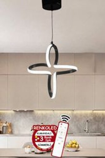 Pera 3'lü Siyah Ledli Modern Alüminyum Salon-Oturma Odası Avize