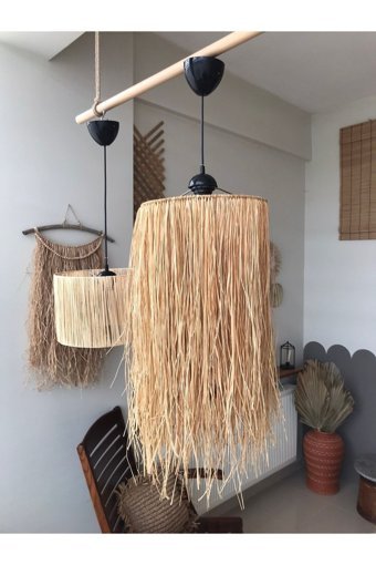 Eslight Emk2 Tekli Bej Modern Plastik Salon-Oturma Odası Avize