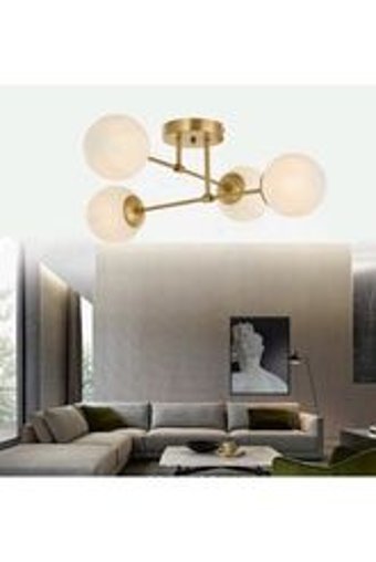 Buiva Tekli Beyaz Modern Beton Salon Avize