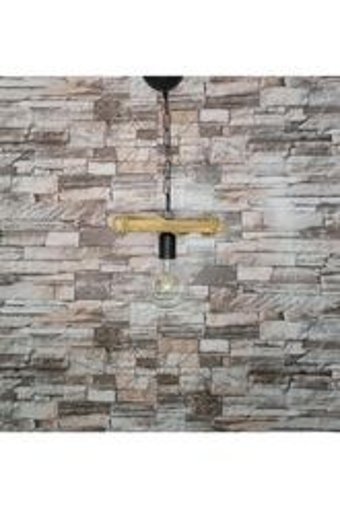 Woodhub Tekli Bej Sarkıt Modern Kumaş Salon-Oturma Odası Avize