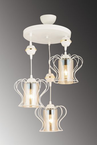 Safir Light Letoon 3'lü Siyah Sarkıt Retro Plastik Salon-Oturma Odası Avize
