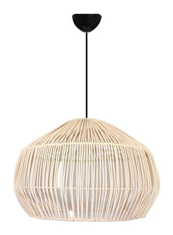 Luna Lighting 4458-88 Tekli Bej Jüt Rustik Bambu Salon-Oturma Odası Avize
