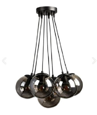 Woodhub Tekli Siyah Hasır Otantik Metal Antre-Hol Avize