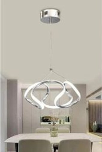 Enet Aydınlatma Tekli Beyaz Şapkalı Modern Plastik Salon-Oturma Odası Avize