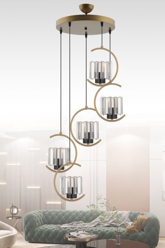 Eslight Tekli Beyaz Sarkıt Modern Plastik Salon-Oturma Odası Avize