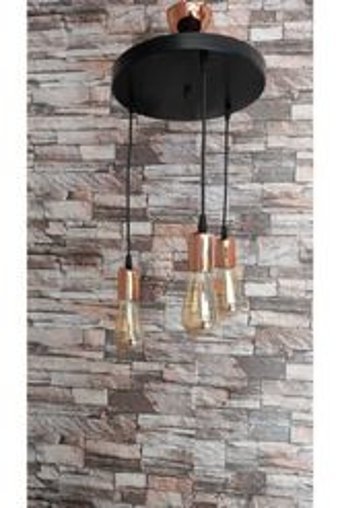 Woodhub Tekli Gümüş Ledli Modern Krom Antre-Hol Avize