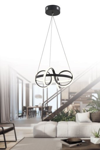 Lumenistanbul Bella 3'lü Siyah Sarkıt Modern Plastik Salon-Oturma Odası Avize
