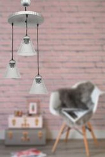 Uçar 2'li Bej Cam Modern Krom Salon-Oturma Odası Avize