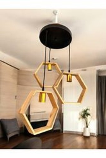 Polataydinlatma Tekli Siyah Metal Modern Metal Salon-Oturma Odası Avize
