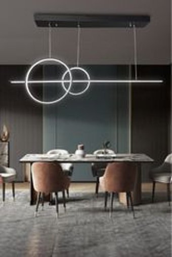 Ladco Aydınlatma A-513-5 Tekli Siyah Ledli Modern Alüminyum Salon-Oturma Odası Avize