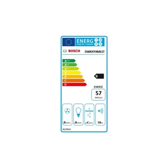 Bosch DWK97HM61T 263 W 90 cm Cam Yüzey Bacalı-Bacasız Duvar Tipi Davlumbaz Siyah