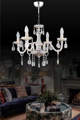 Homing Tekli Gri Kumaş Modern Kumaş Salon-Oturma Odası Avize