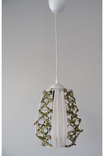 Luna Lighting 4461-25-25 Tekli Kahverengi Hasır Rustik Bambu Salon-Oturma Odası Avize