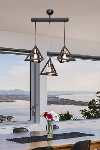 Luna Lighting 2'li Krom Helezon Modern Metal Antre-Hol Avize