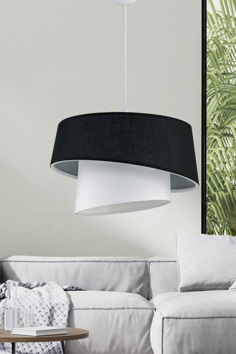 Etsylight 3'lü Siyah Sarkıt Klasik Cam Salon-Oturma Odası Avize