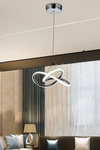 Dede Tekli Kahverengi Kumaş Modern Kumaş Salon-Oturma Odası Avize