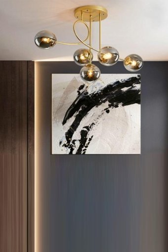 Noas Yl77-9002 Tekli Bej Ledli Modern Lazer Kesim Salon-Oturma Odası Avize
