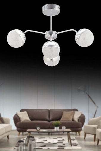 Lumenistanbul Dalya 3'lü Beyaz Sarkıt Modern Plastik Salon-Oturma Odası Avize