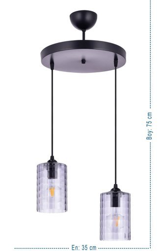Ömür Avize 5'li Altın Cam Modern Cam Salon-Oturma Odası Avize