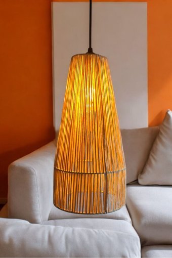 Bigwoodworkers 2'li Kahverengi Ahşap Rustik Ahşap Salon-Oturma Odası Avize