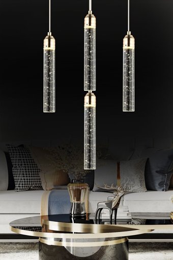 Apliqa Struer Tekli Altın Sarkıt Modern Metal Salon-Oturma Odası Avize