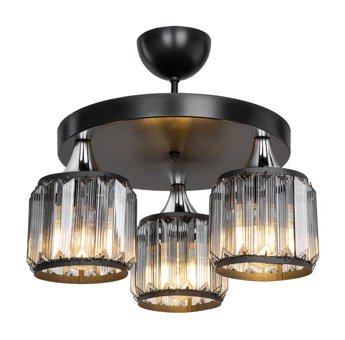 Luna Lighting 3125-3A Sifas 3'lü Siyah Şapkalı Modern Metal Salon-Oturma Odası Avize