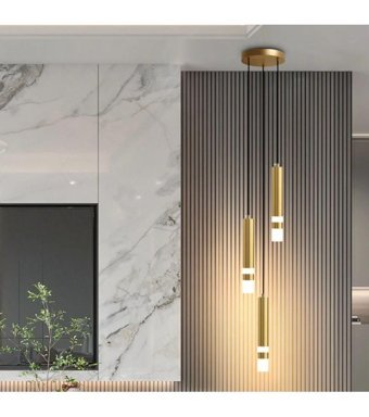 Venon Fersun Tekli Siyah Sarkıt Modern Alüminyum Salon-Oturma Odası Avize