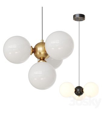 Abaca 3'lü Beyaz Sarkıt Modern Çelik Salon-Oturma Odası Avize