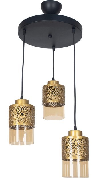 Felicity Mirror 10 Tekli Kahverengi Ledli Modern Ahşap Mutfak-Salon Avize