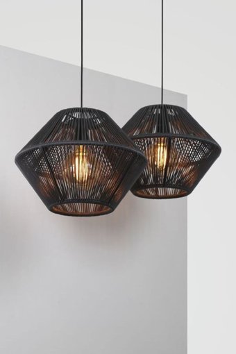 Eglo Marasales 2'li Siyah Silindir Modern Çelik Salon-Oturma Odası Avize