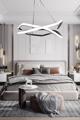 Ladco Aydınlatma A-414-2S Tekli Siyah Ledli Modern Alüminyum Salon-Oturma Odası Avize