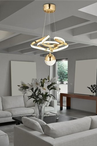 Özpolataydınlatma Elegans 2'li Siyah Kristal Taşlı Modern Cam Salon-Oturma Odası Avize
