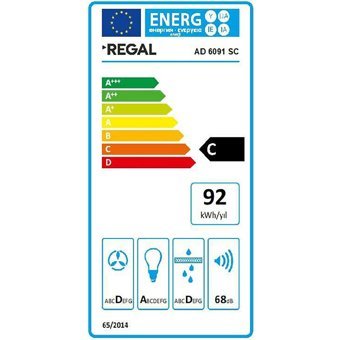 Regal AD 6061 SC 60 cm Cam Yüzey Bacalı Duvar Tipi Davlumbaz Siyah