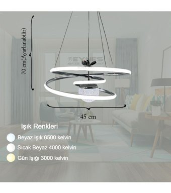 Evsehomes Tekli Bej Desenli Modern Plastik Bebek-Çocuk Odası Avize