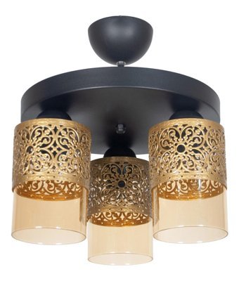 Felicity Mirror 8 Tekli Kahverengi Ledli Modern Ahşap Mutfak-Salon Avize