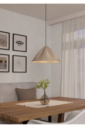 Eglo Bramerton 3'lü Siyah Sarkıt Modern Çelik Salon-Oturma Odası Avize