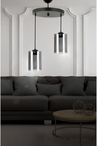 Perateknoloji Samanyolu 3'lü Gri Halka Modern Alüminyum Salon-Oturma Odası Avize