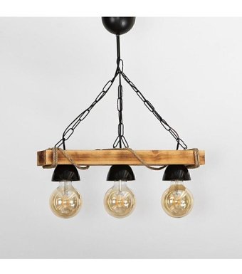 Luna Lighting 935693 Tekli Beyaz Hasır Rustik Bambu Salon-Oturma Odası Avize
