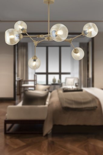 Apliqa Brampton 5'li Metalik Ledli Modern Metal Salon-Oturma Odası Avize