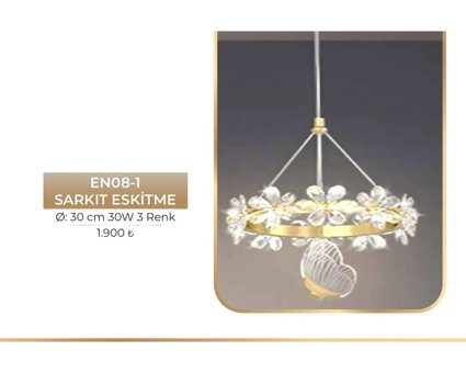 Elektroyou Nipul Tekli Beyaz Modern Alüminyum Salon-Oturma Odası Avize