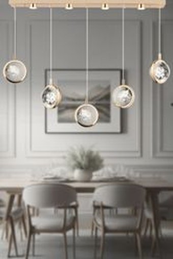 Apliqa Edin 6'lı Siyah Sarkıt Modern Metal Salon-Oturma Odası Avize