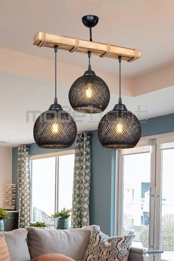 Minel Dekor Led Lıghtıng Minel Tekli Siyah Aplik Alüminyum Salon-Oturma Odası Avize