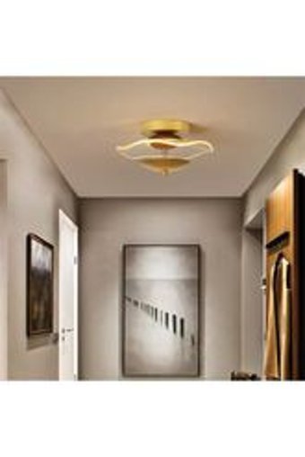 Tt Aydınlatma Tt006-1-Esk Tekli Kahverengi Ledli Modern Alüminyum Salon-Oturma Odası Avize