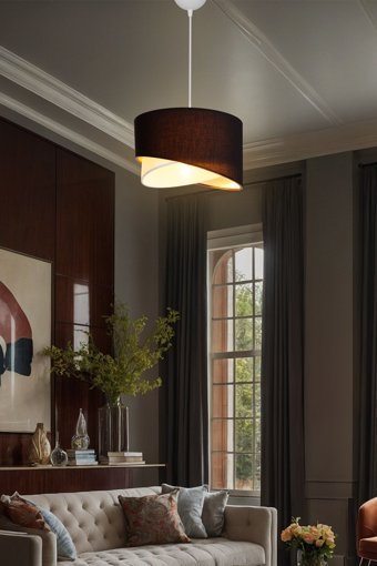 Ledsarayı 4'lü Bej Taşlı Modern Alüminyum Salon-Oturma Odası Avize