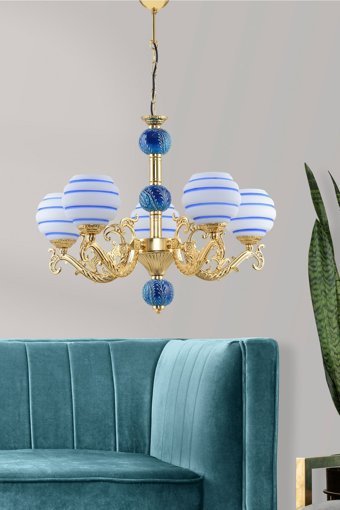 Crystal Palace Tekli Yeşil Sarkıt Modern Cam Salon-Oturma Odası Avize