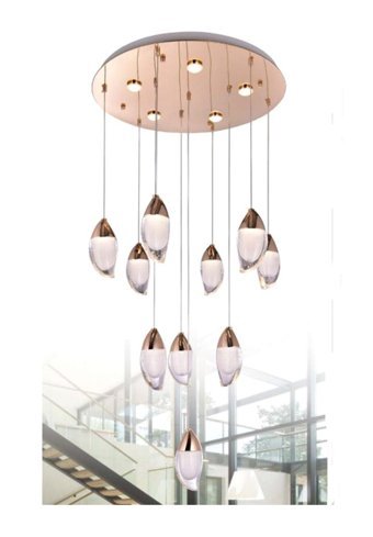 Vk Home Aydınlatma Begonya Tekli Siyah Sarkıt Modern Halat Salon-Oturma Odası Avize