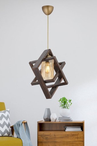 Bby Home & Desıgn Luciana Tekli Gri Sarkıt Modern Kumaş Salon-Oturma Odası Avize