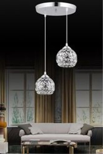 Homing Ayd-1129 Tekli Bej Pasta Modern Kumaş Salon-Oturma Odası Avize