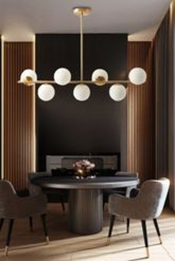 Avinze Tekli Siyah Ledli Modern Alüminyum Salon-Oturma Odası Avize
