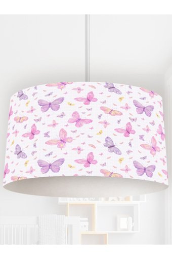 Evlight Tekli Pembe Modern Kumaş Çocuk Odası Avize